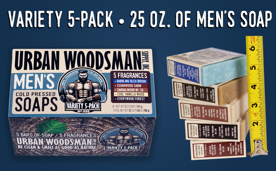 Urban Woodsman Mens Soaps Variety 5-Pack